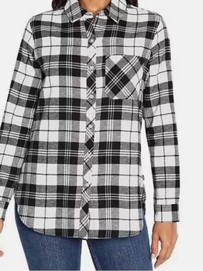 GAP Black and White Plaid Button-Down Shirt